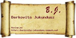 Berkovits Jukundusz névjegykártya